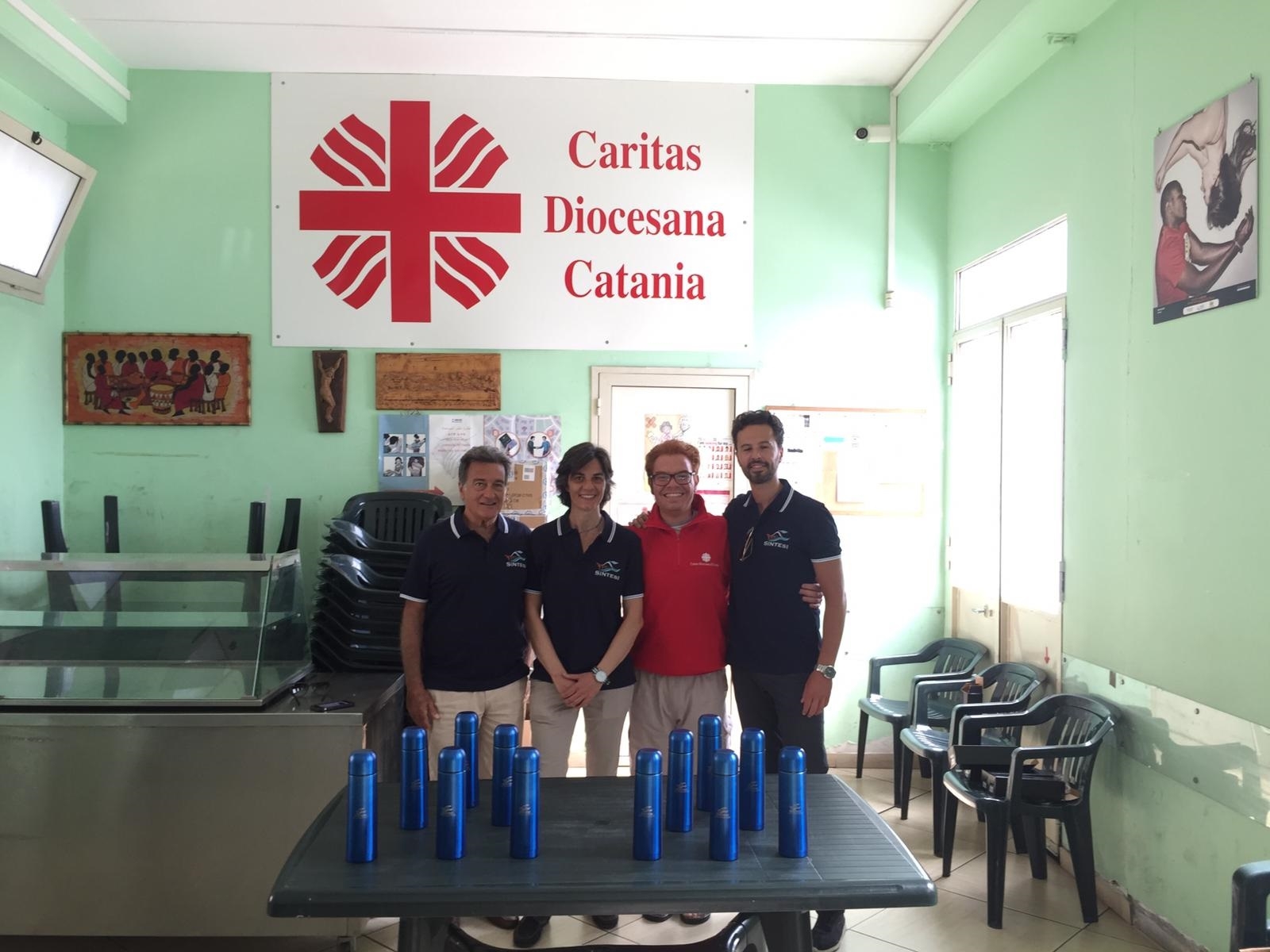 Consegna di 150 Thermos alla Caritas Diocesana di Catania